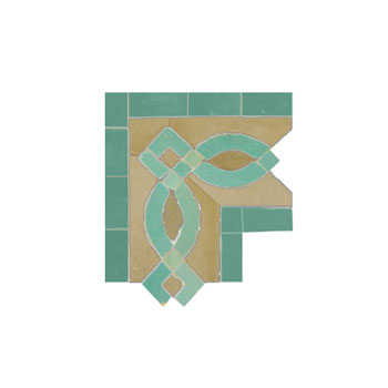 Mosaic House Moroccan tile Zitoune Corner 11-12 Beige Light Green   